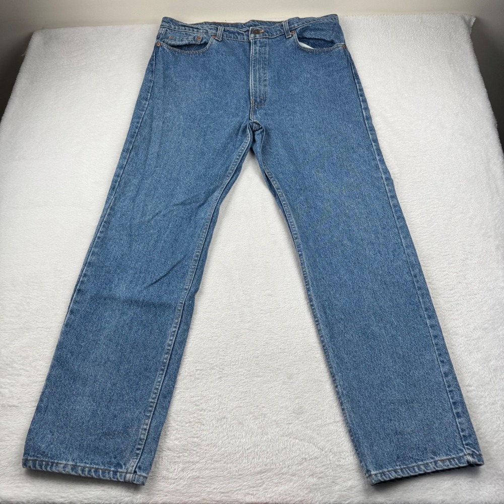Vintage Levis 505 Straight Leg Jeans Mens 40x32 Blue USA Made Denim